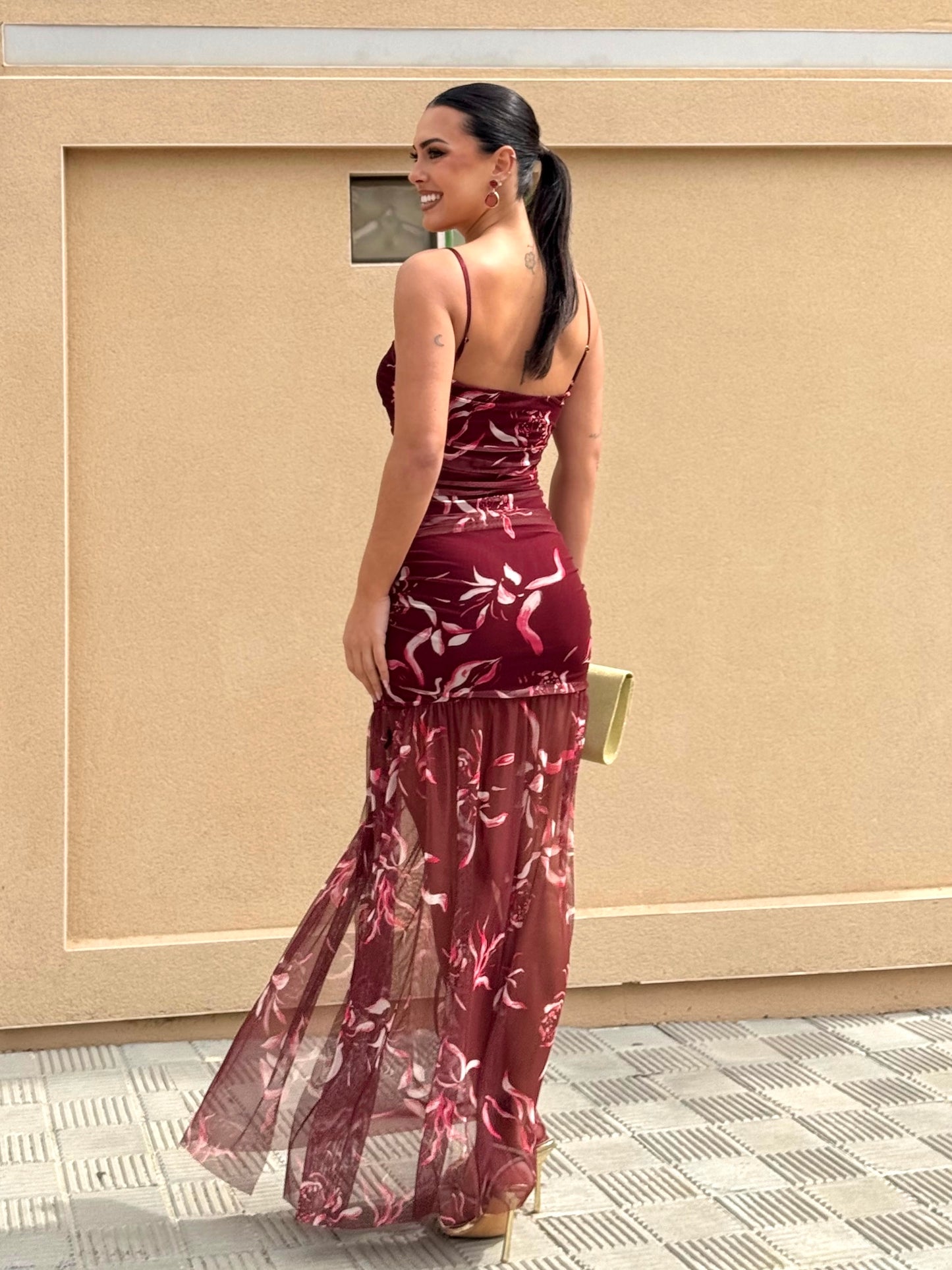 Vestido Azahar Burdeos