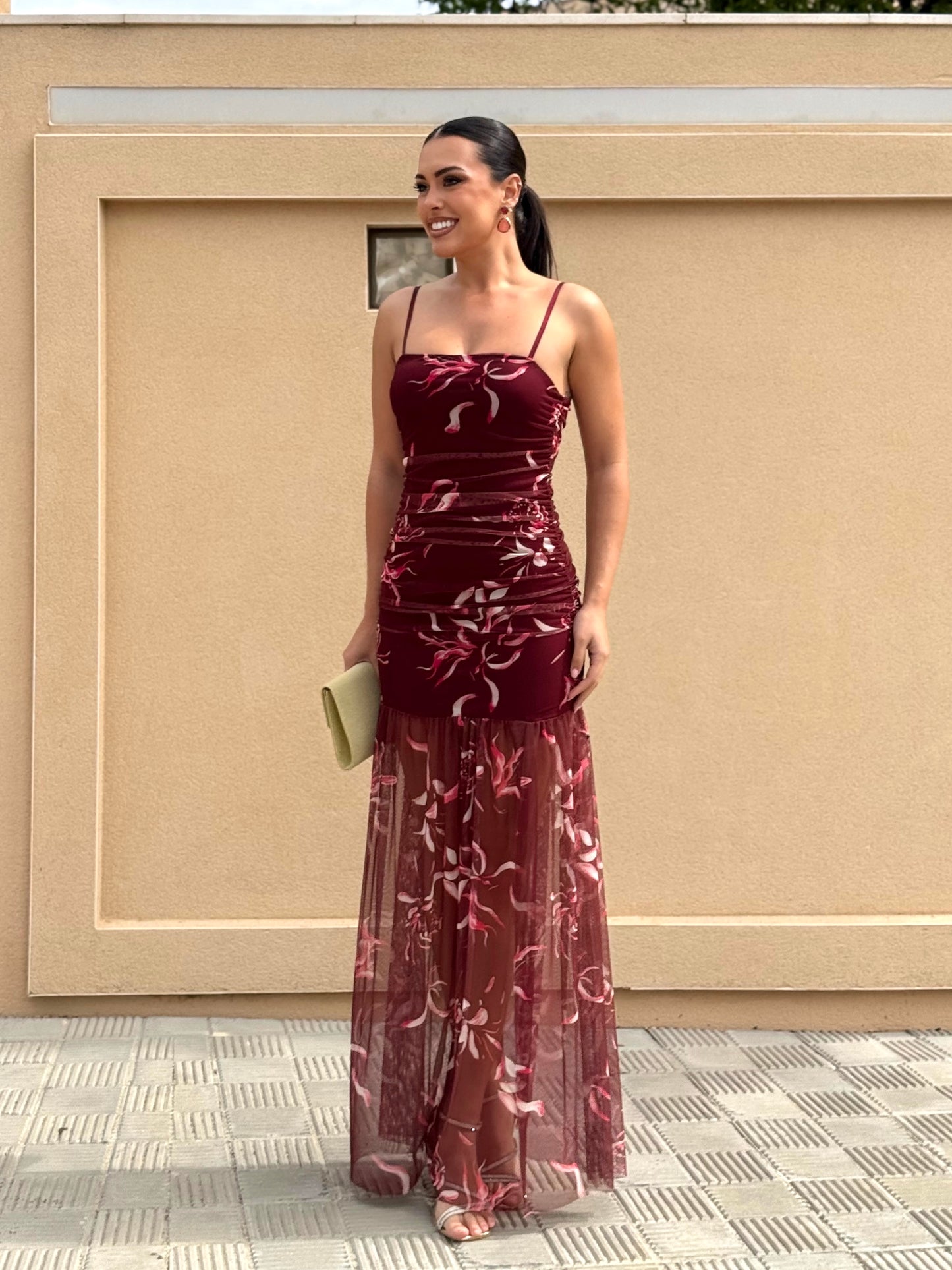 Vestido Azahar Burdeos