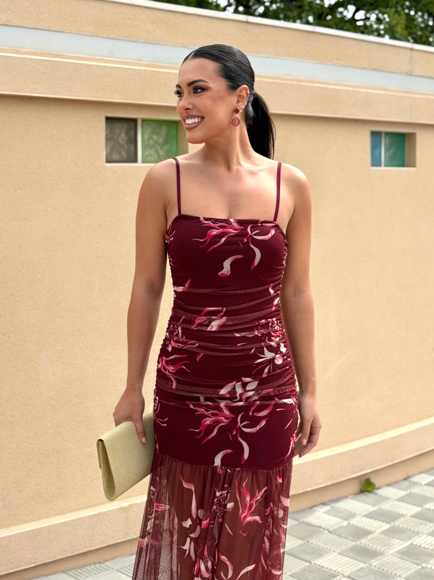 Vestido Azahar Burdeos