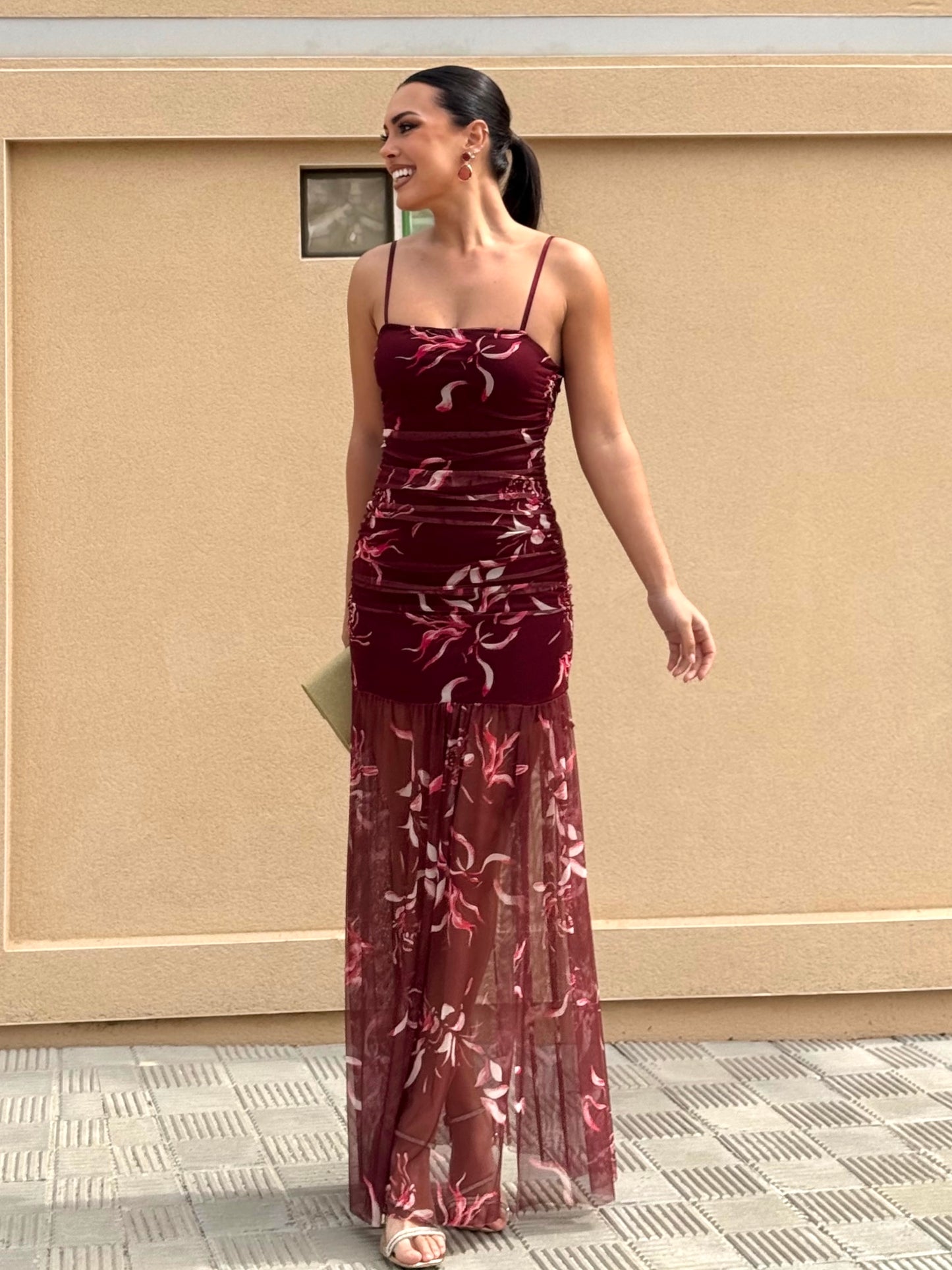 Vestido Azahar Burdeos