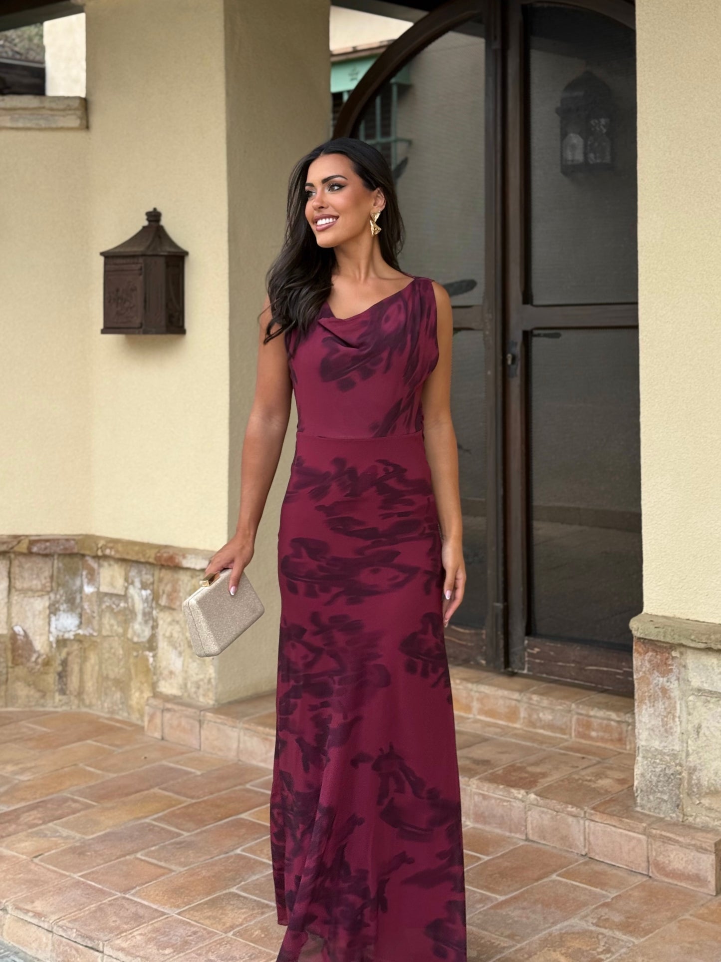 Vestido Tulipán Burdeos