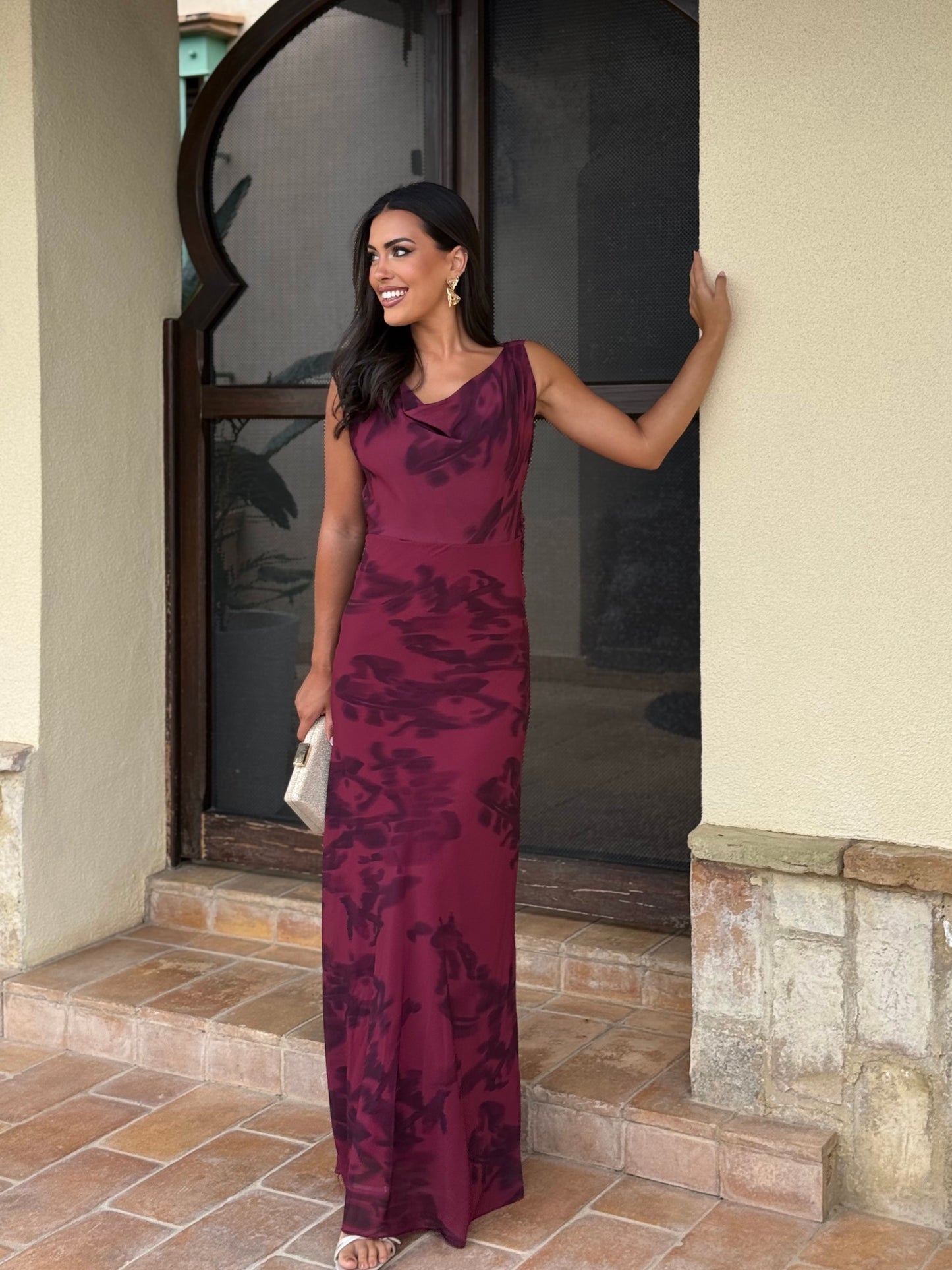 Vestido Tulipán Burdeos