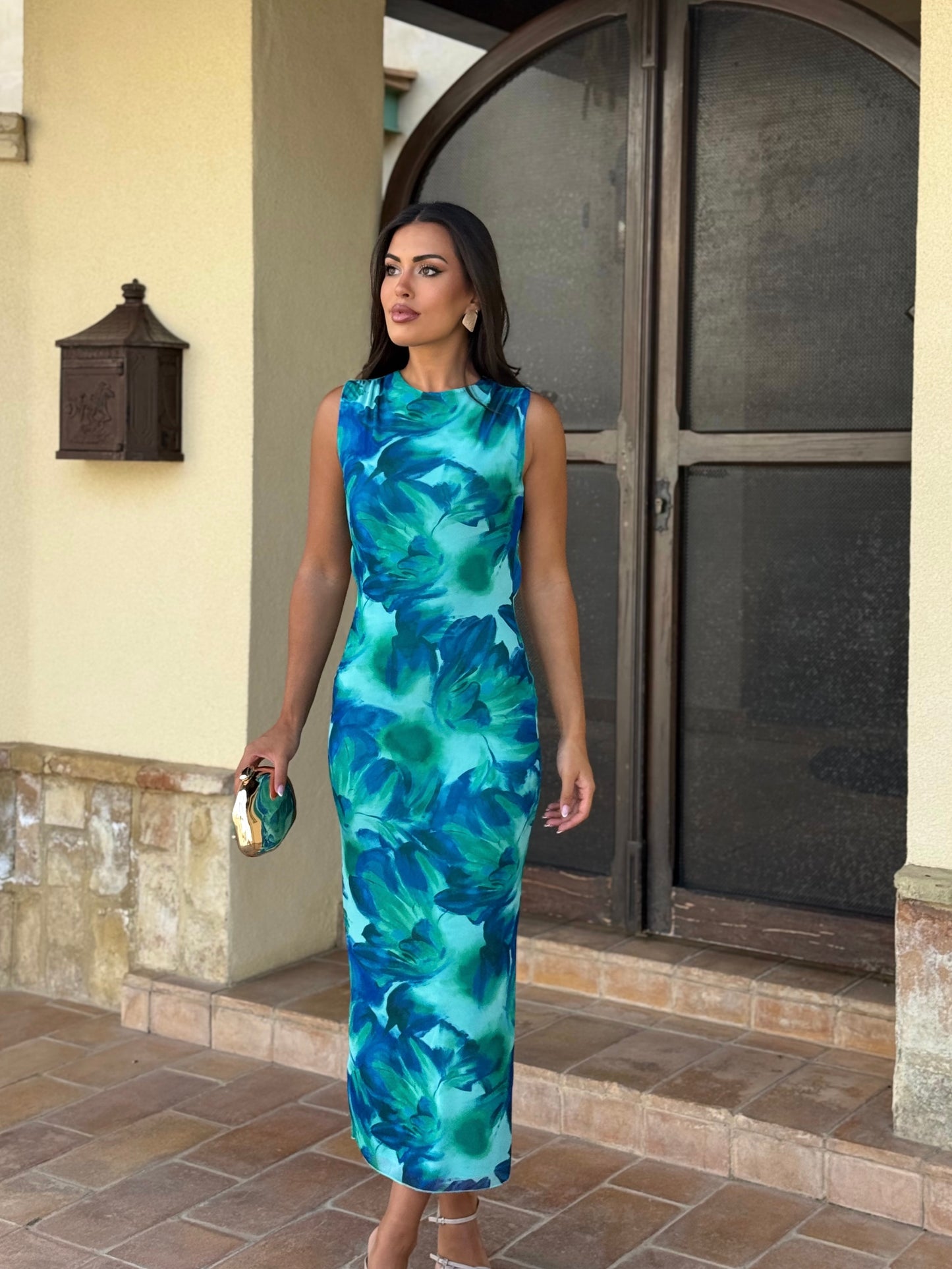 Vestido Topacio Azul y Verde