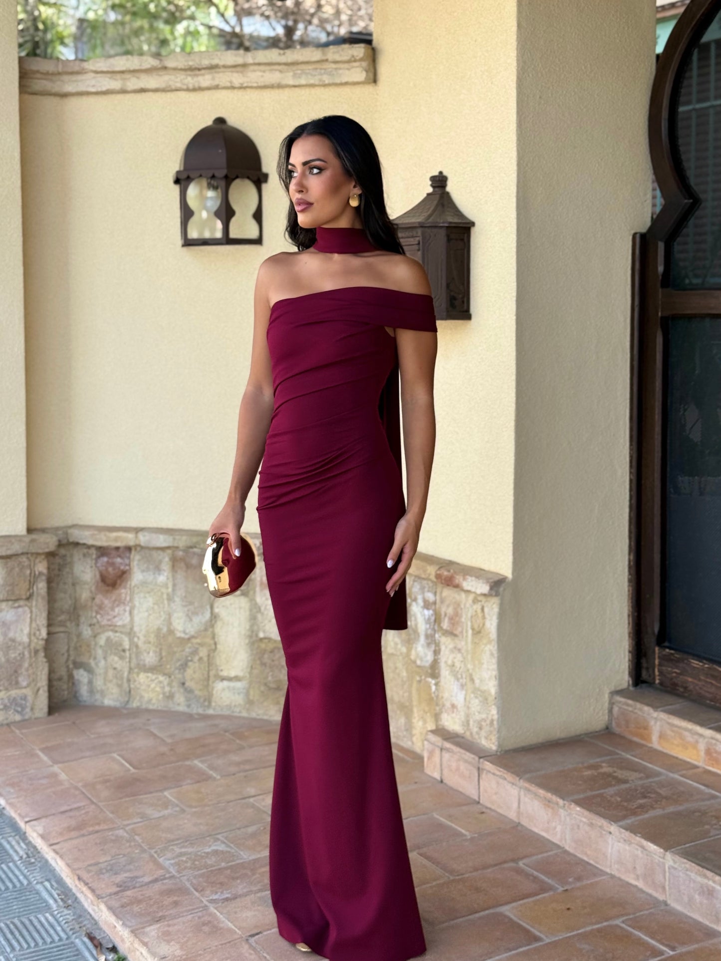 Vestido Gala Burdeos