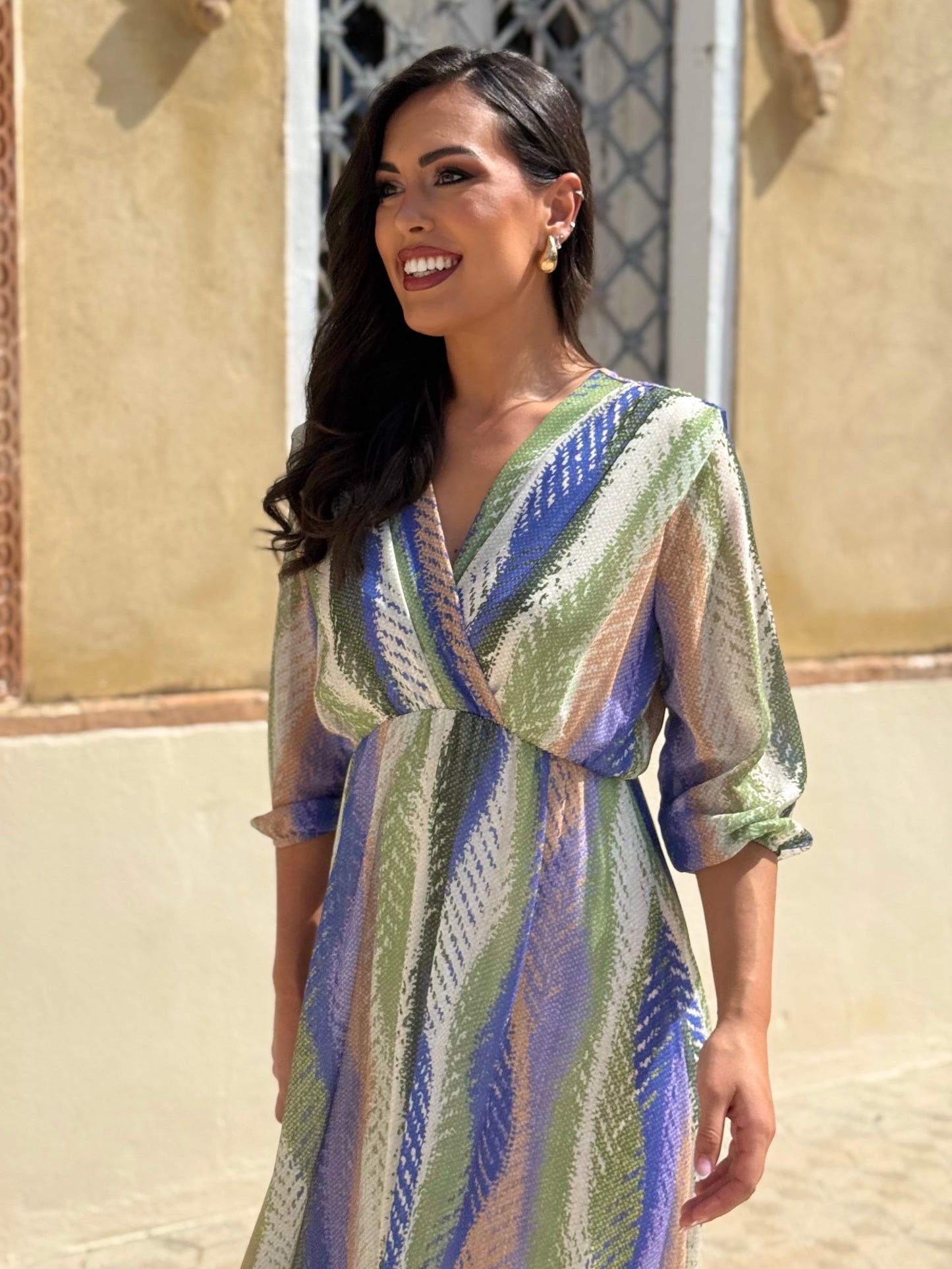 Vestido Iris Verde y Morado