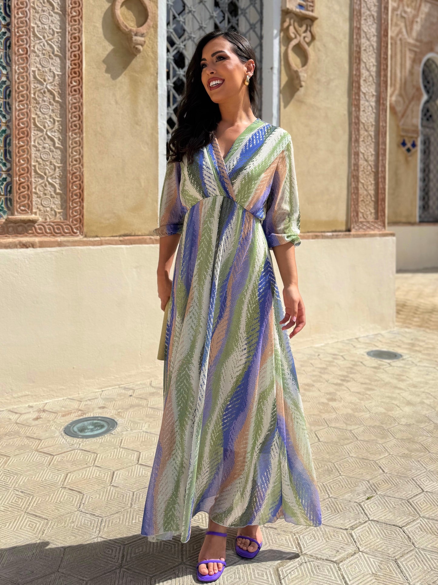 Vestido Iris Verde y Morado