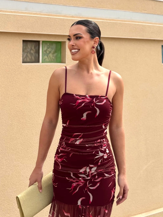 Vestido Azahar Burdeos