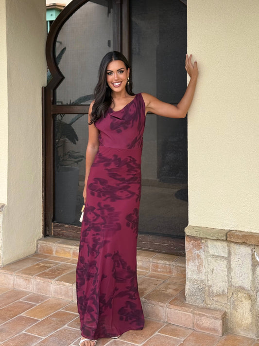 Vestido Tulipán Burdeos