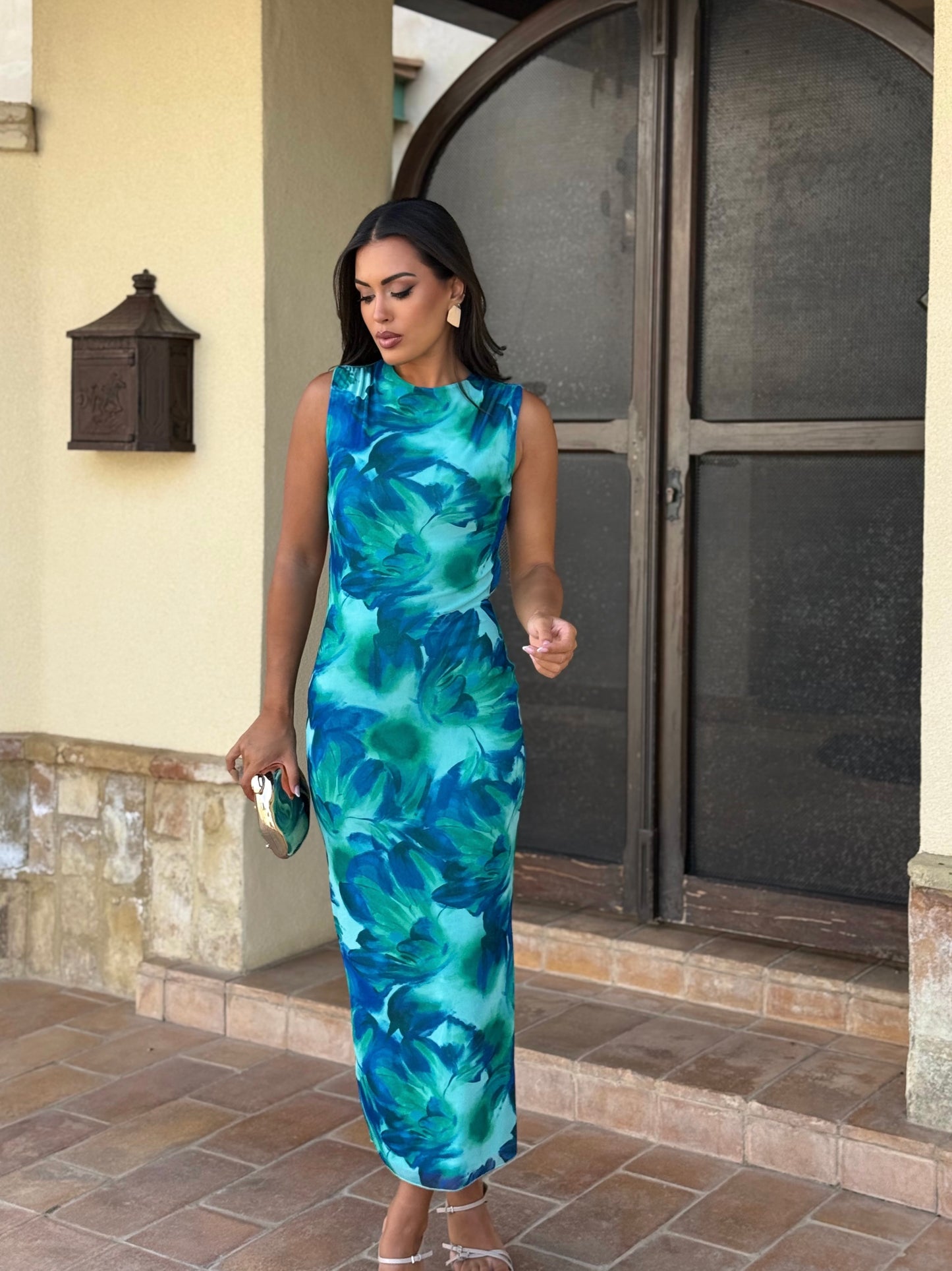 Vestido Topacio Azul y Verde