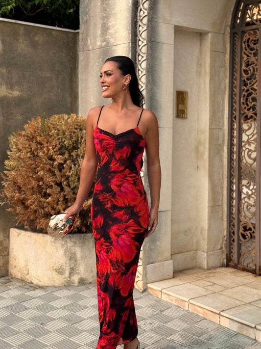 Vestido Amatista Rojo