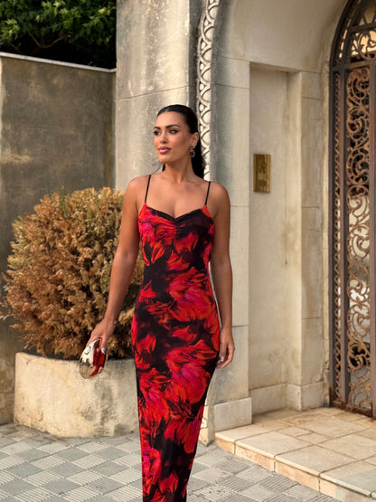 Vestido Amatista Rojo