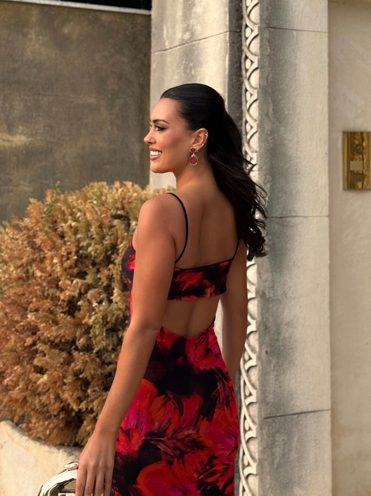 Vestido Amatista Rojo