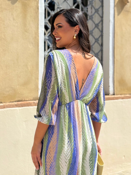 Vestido Iris Verde y Morado