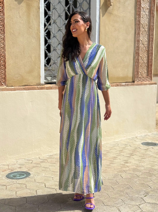 Vestido Iris Verde y Morado