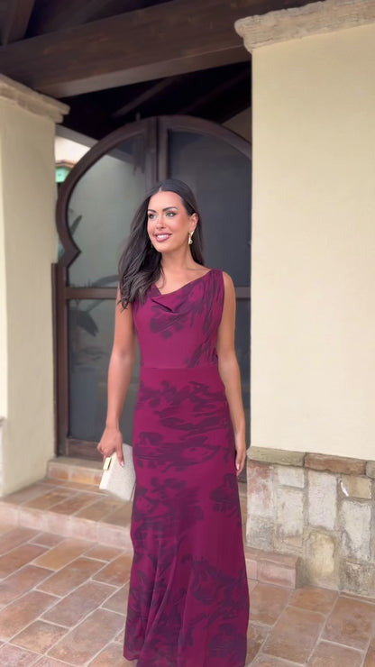 Vestido Tulipán Burdeos
