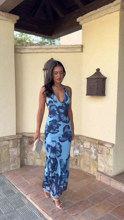 Vestido Floral Azul