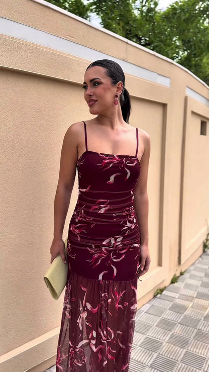 Vestido Azahar Burdeos